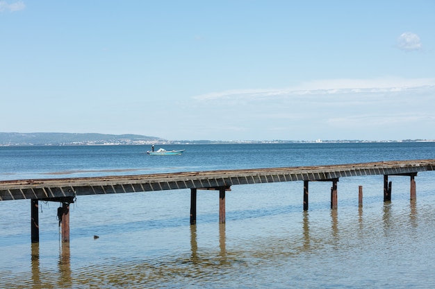 Fisherman's pontoon and the sea