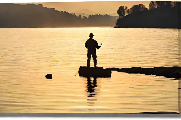 Fisherman silhouette