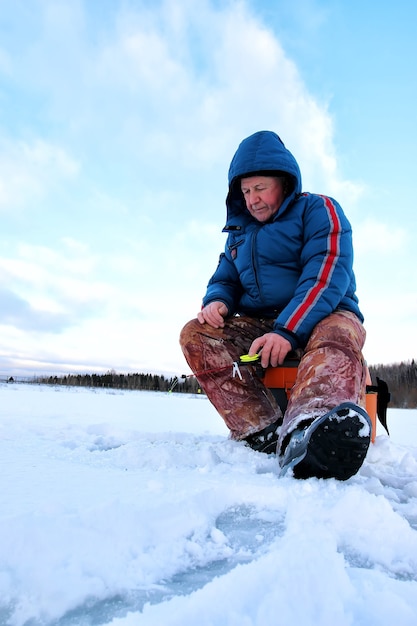 Fisherman Winter on the Lake