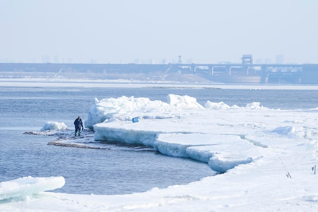 Fishermen on the river during Spring break