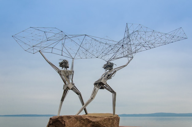Fishermen sculpture, Russia