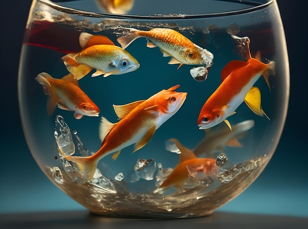 fishes inside a glass of a drink