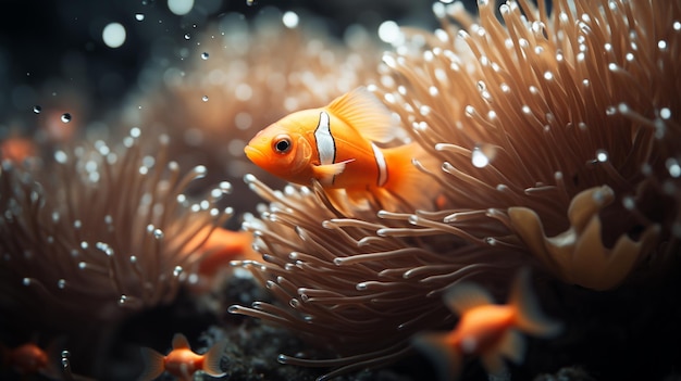 물 속의 물고기 자연 배경 HD 8K 벽지 스톡 사진 이미지