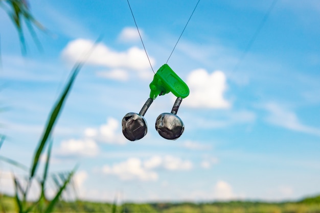 Fishing bell hanging on a fishing line