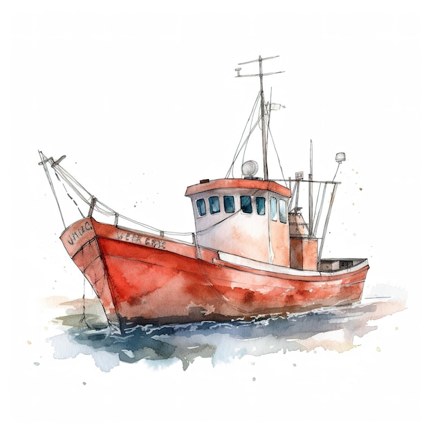 Fishing boat illustration