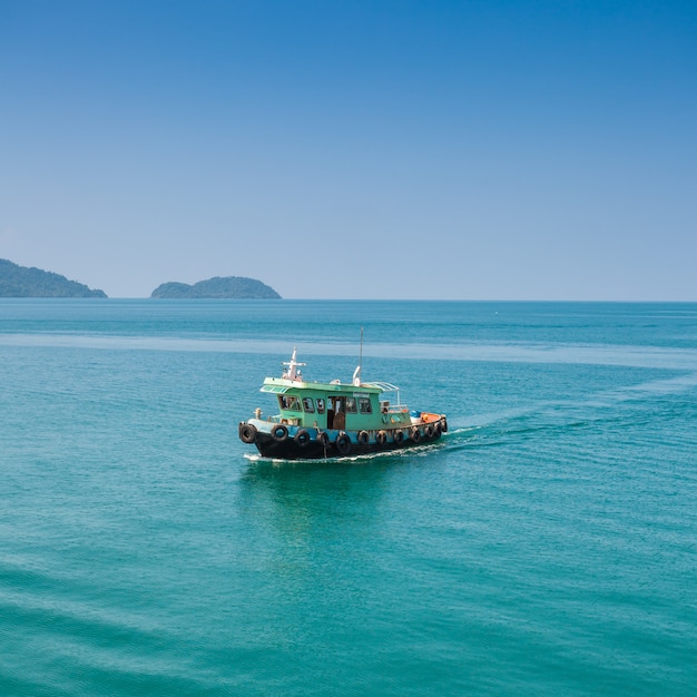 Fishing boat on ocean in koh chang, thailand