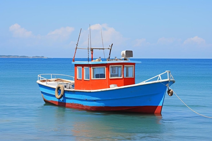 Photo fishing boat in ocean