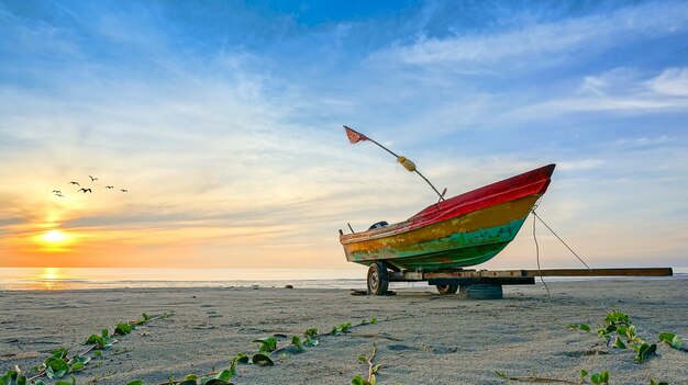 Fishing Boat at Sunrise