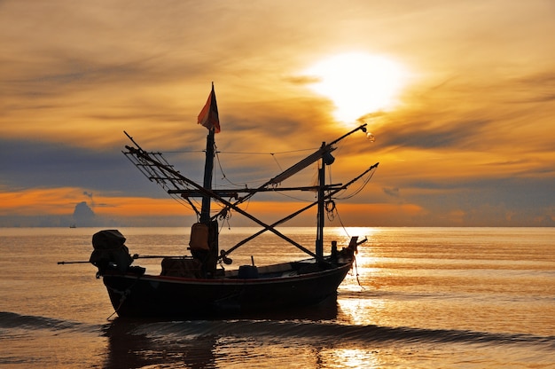 fishing boat in the sunshine , Hua-Hin , Thailand