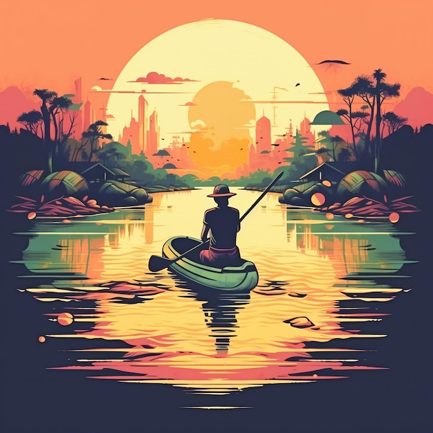 Fishing boat Tshirt Design