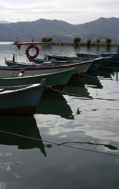 Fishing boats in Beysehir Lake Turkey