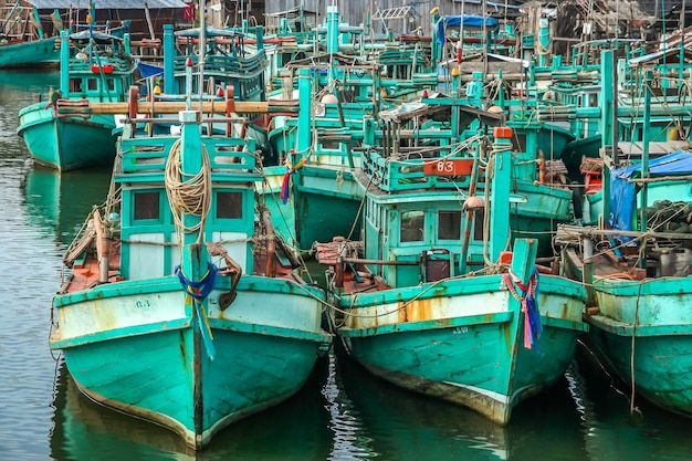 Fishing boats on cambodian coast