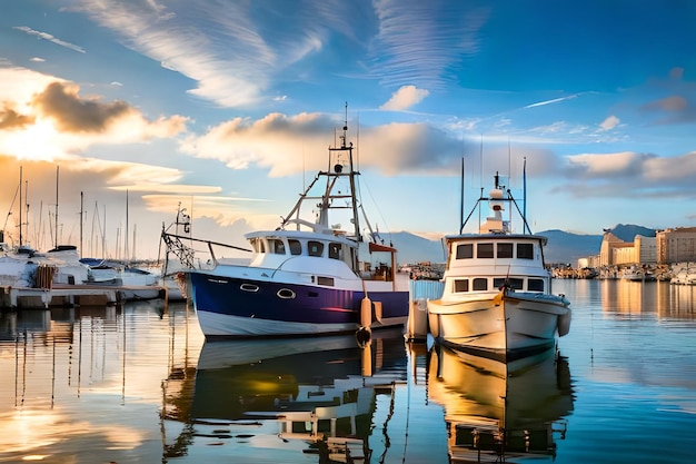 fishing boats in the harbor