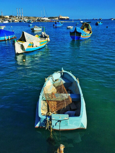 Fishing boats in sea