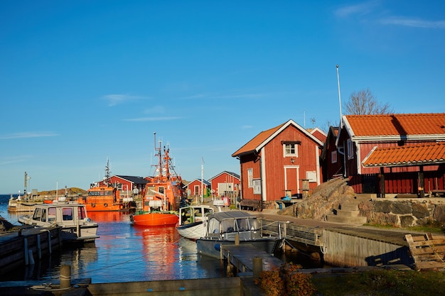 スウェーデンのストックホルム諸島の漁船