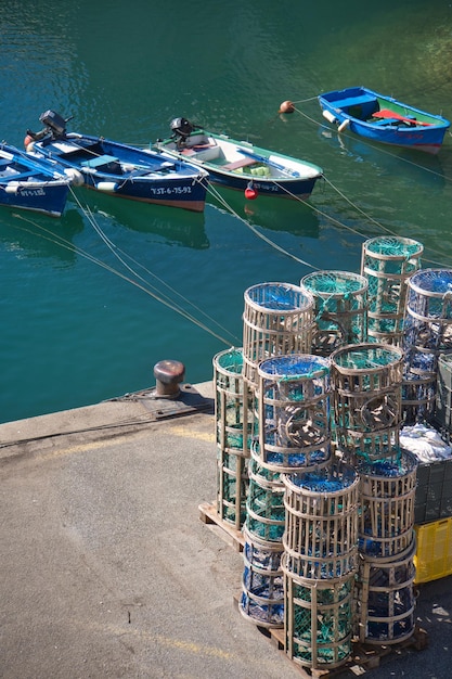 Fishing cages in a port