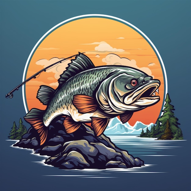 fishing cartoon logo