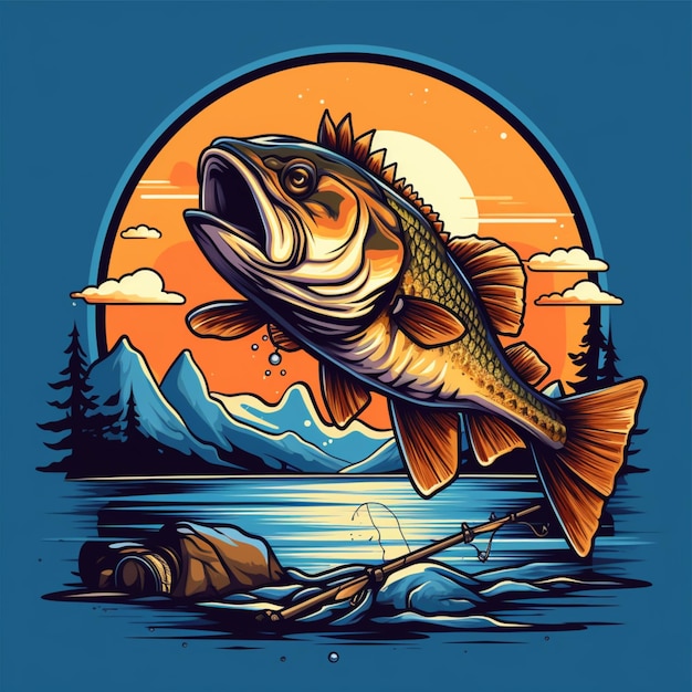 fishing cartoon logo