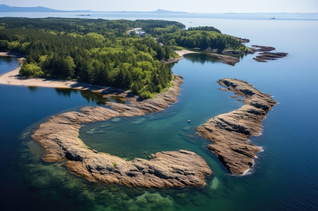 Fishing island in the shape of a crescent bay