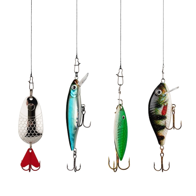 Fishing lure on white