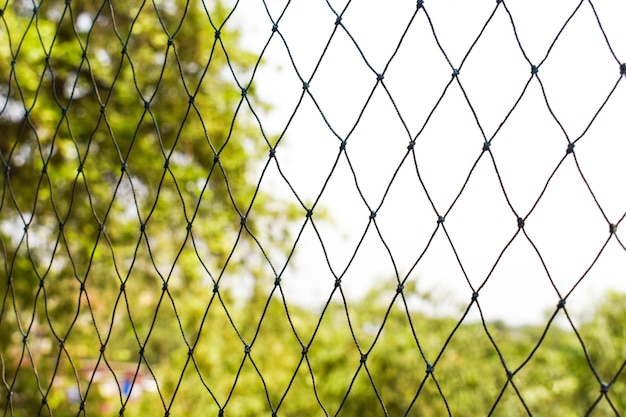 Fishing net isolated background. netting on balcony.