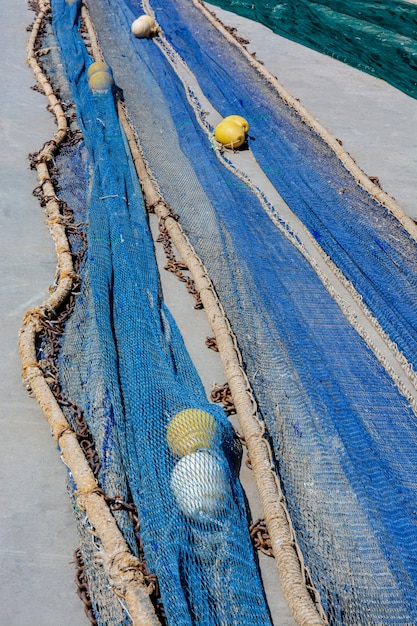 Fishing nets on the floor