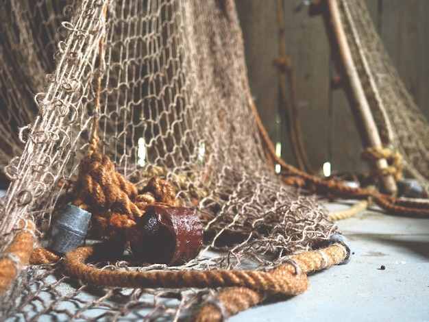 Fishing nets in shed