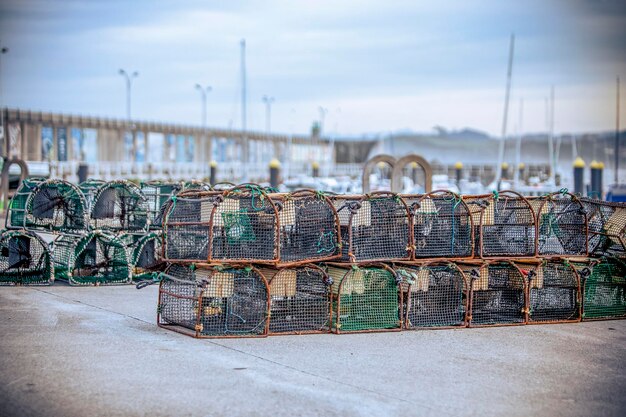 Photo fishing port of the fishing village of candas asturias