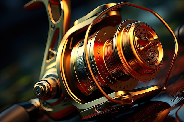 Foto fishing reel close-up generatieve ai