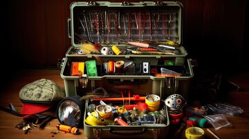 Premium Photo  Fishing tackle box is brimming with an assortment of lures  and gear each piece a tool that the angler wields with skill and intention  to entice and secure their