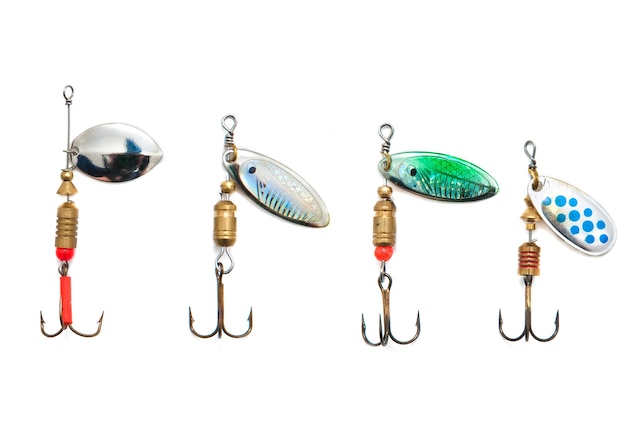 Fishing tackle isolated on white