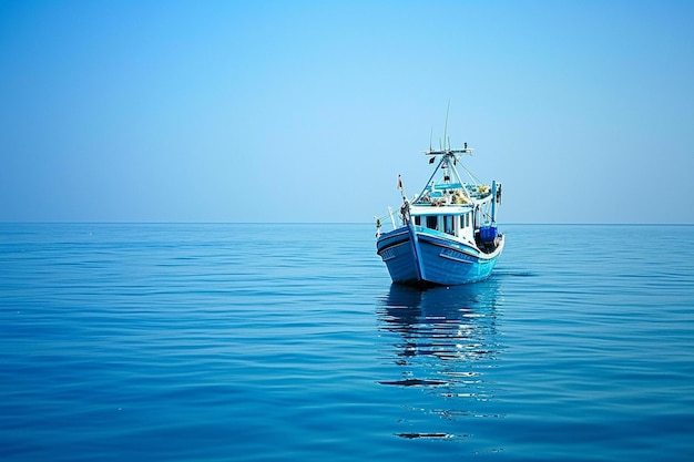 Fishing trawler at sea