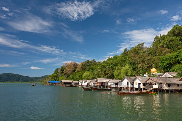 Fishing village on an island in Thailand