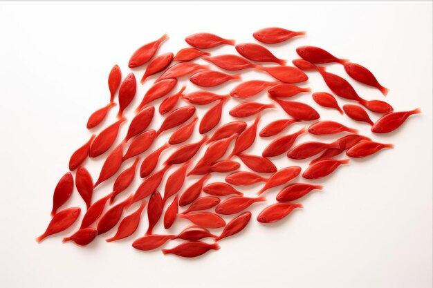 Fishy Sign Vibrant Red Slices Form Unique Location Symbol on White Background