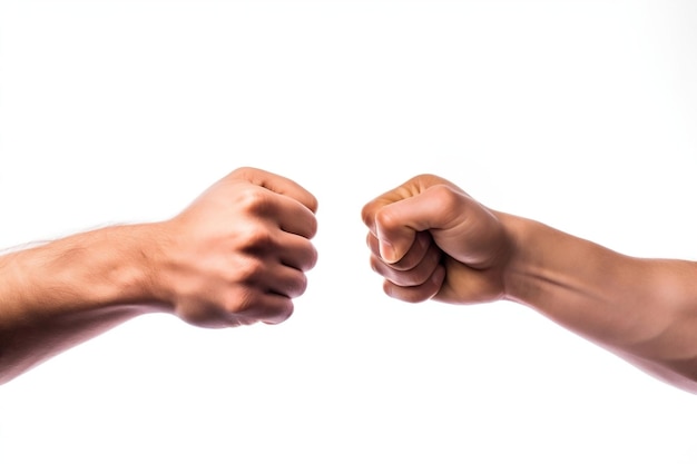 Photo fist bump or bro fist isolated on a transparent background ai