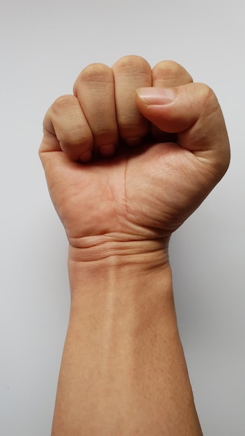 Fist on white background