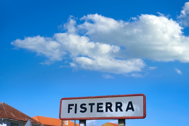 Fisterra Finisterre verkeersbord einde van Saint James weg