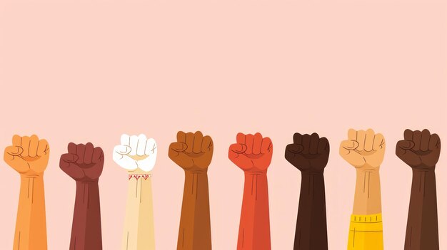 Fists Up for Racial and Ethnic Diversity Unity for Equality Generative AI