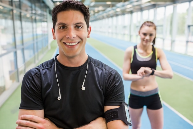 Fit couple on the indoor track