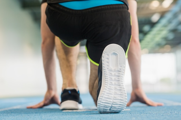 Fit man at the starting line