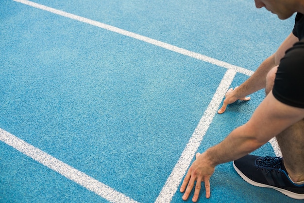 Fit man at the starting line