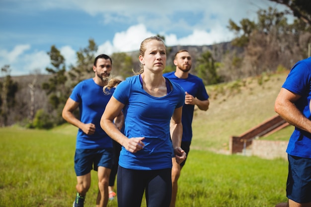 Fit people running