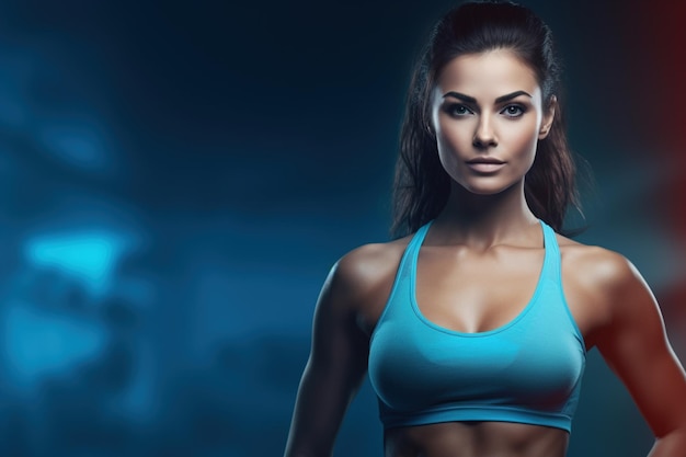 Fitness Background with Young Woman