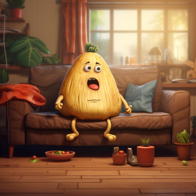 The Fitness Enthusiast Fry vs The CouchPotato Potato An Animated Tale of Exercise and Emotions