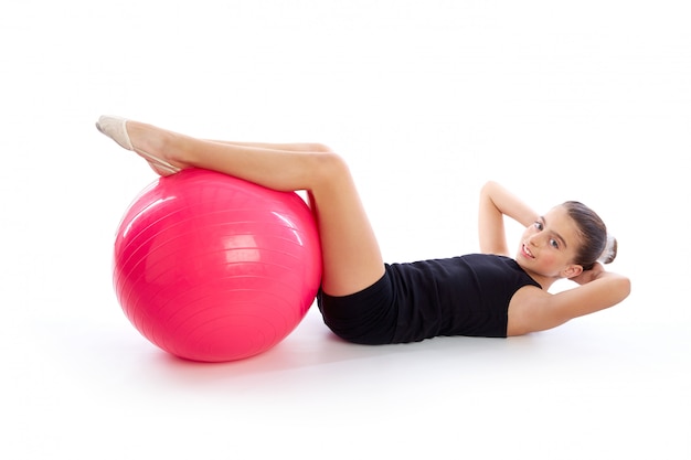 Fitness fitball Zwitserse bal jongen meisje oefeningstraining