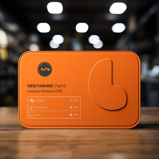 Fitness gear store business card vibrant orange color matte concept ideas card clean blank