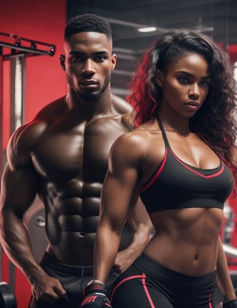 Photo fitness gym model background