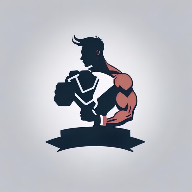 Логотип фитнеса и логотип штанги