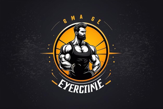 Fitness logo design template design for gym and fitness club Logo with exercising athletic man Vector illustration