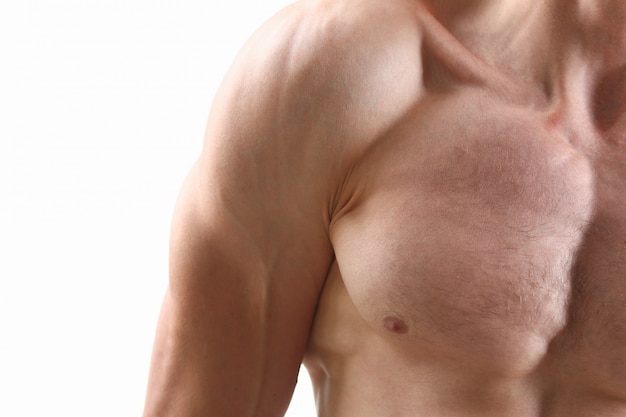 Фитнес человек фон плеча бицепс грудных мышц
